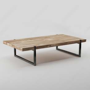 现代原木茶桌3D模型下载